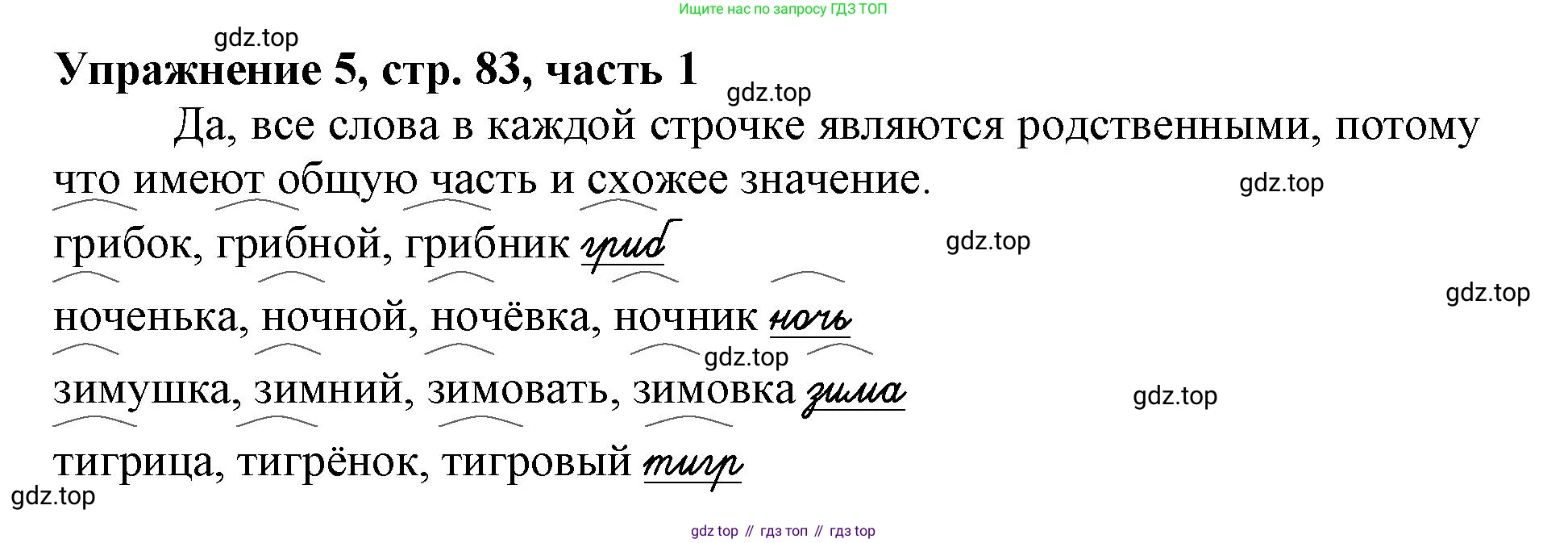 Русский язык, 1 класс рабочая тетрадь, авторы: Иванов Станислав Викторович, Евдокимова Антонина Олеговна, Кузнецова Елена Николаевна, издательство Просвещение, Москва, 2023, зелёного цвета, Часть 1, страница 83, номер 5, Решение