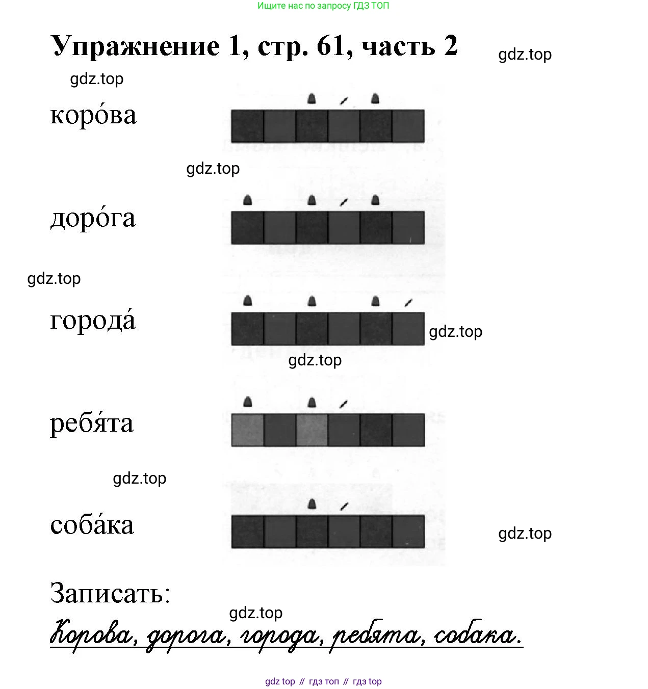 Русский язык, 1 класс рабочая тетрадь, авторы: Иванов Станислав Викторович, Евдокимова Антонина Олеговна, Кузнецова Елена Николаевна, издательство Просвещение, Москва, 2023, зелёного цвета, Часть 2, страница 61, номер 1, Решение