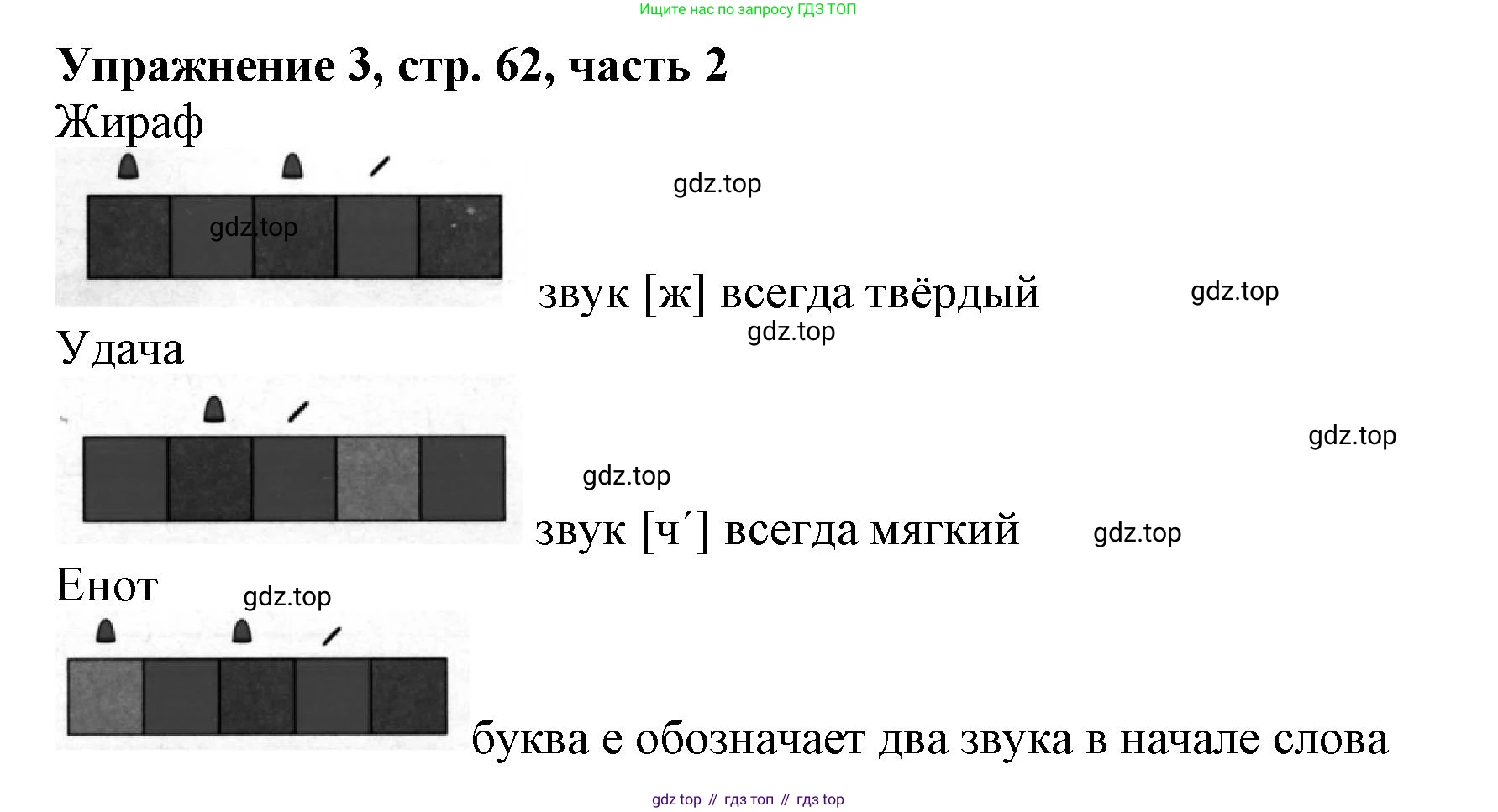 Русский язык, 1 класс рабочая тетрадь, авторы: Иванов Станислав Викторович, Евдокимова Антонина Олеговна, Кузнецова Елена Николаевна, издательство Просвещение, Москва, 2023, зелёного цвета, Часть 2, страница 62, номер 3, Решение