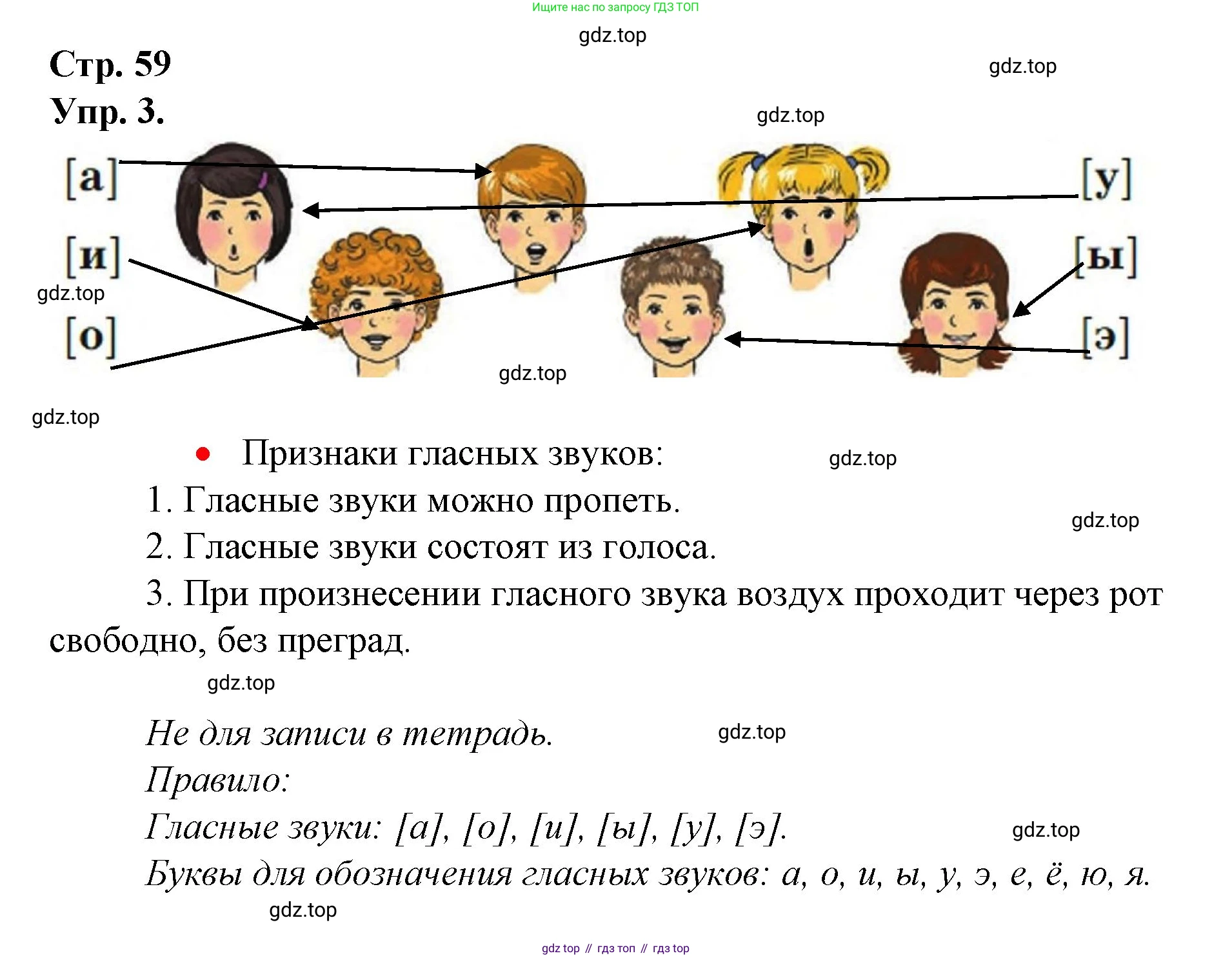 ГДЗ Русский язык, 1 класс Учебник, авторы: Канакина Валентина Павловна, Горецкий Всеслав Гаврилович, издательство Просвещение, Москва, 2023, белого цвета, страница 59, номер 3, Решение