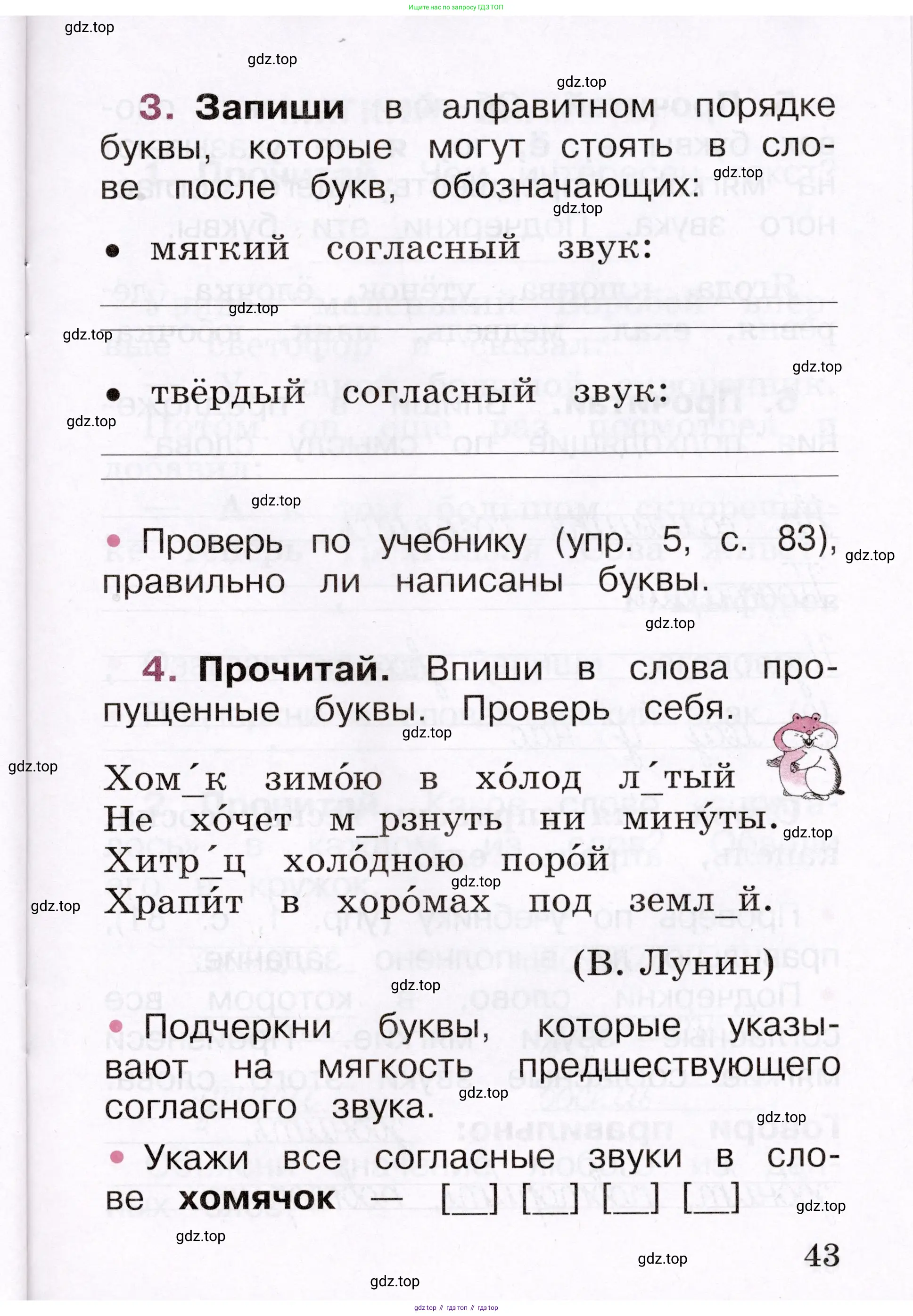 Русский язык, 1 класс рабочая тетрадь, автор: Канакина Валентина Павловна, издательство Просвещение, Москва, 2023, белого цвета, страница 43