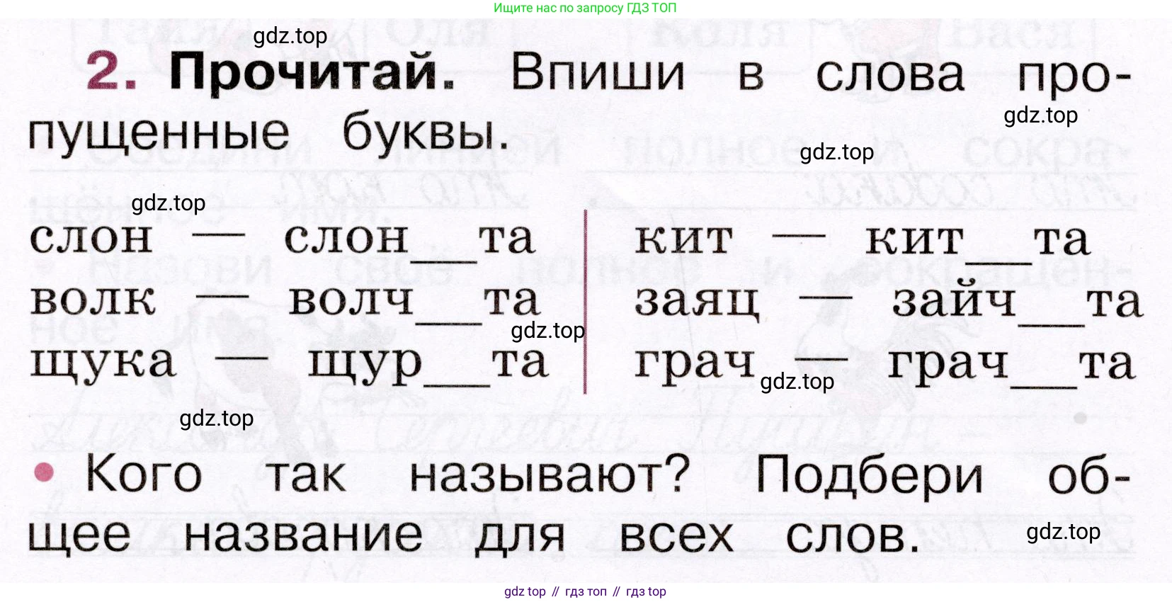 Русский язык, 1 класс рабочая тетрадь, автор: Канакина Валентина Павловна, издательство Просвещение, Москва, 2023, белого цвета, страница 62, номер 2, Условие