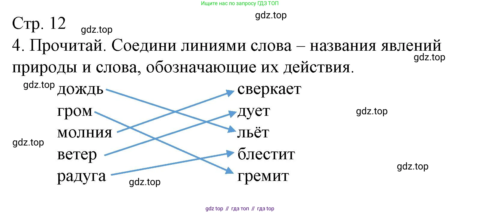 Русский язык, 1 класс Тетрадь учебных достижений, автор: Канакина Валентина Павловна, издательство Просвещение, Москва, 2023, белого цвета, страница 12, номер 4, Решение