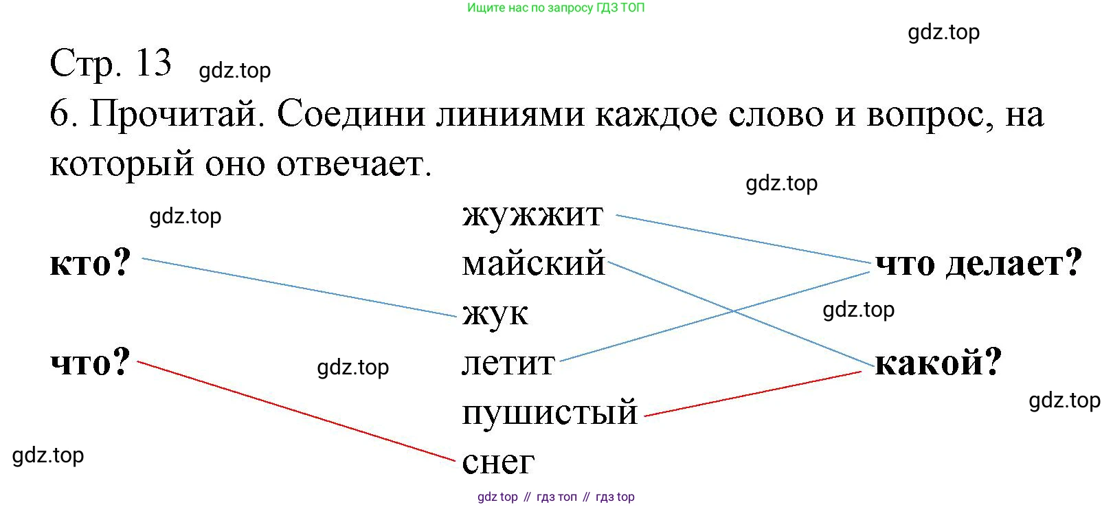 Русский язык, 1 класс Тетрадь учебных достижений, автор: Канакина Валентина Павловна, издательство Просвещение, Москва, 2023, белого цвета, страница 13, номер 6, Решение