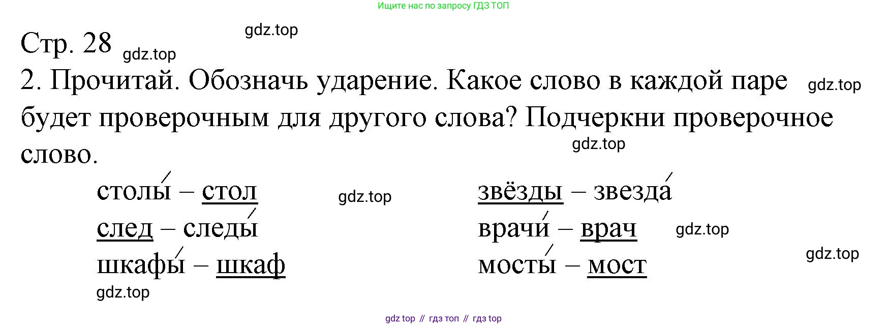 Русский язык, 1 класс Тетрадь учебных достижений, автор: Канакина Валентина Павловна, издательство Просвещение, Москва, 2023, белого цвета, страница 28, номер 2, Решение
