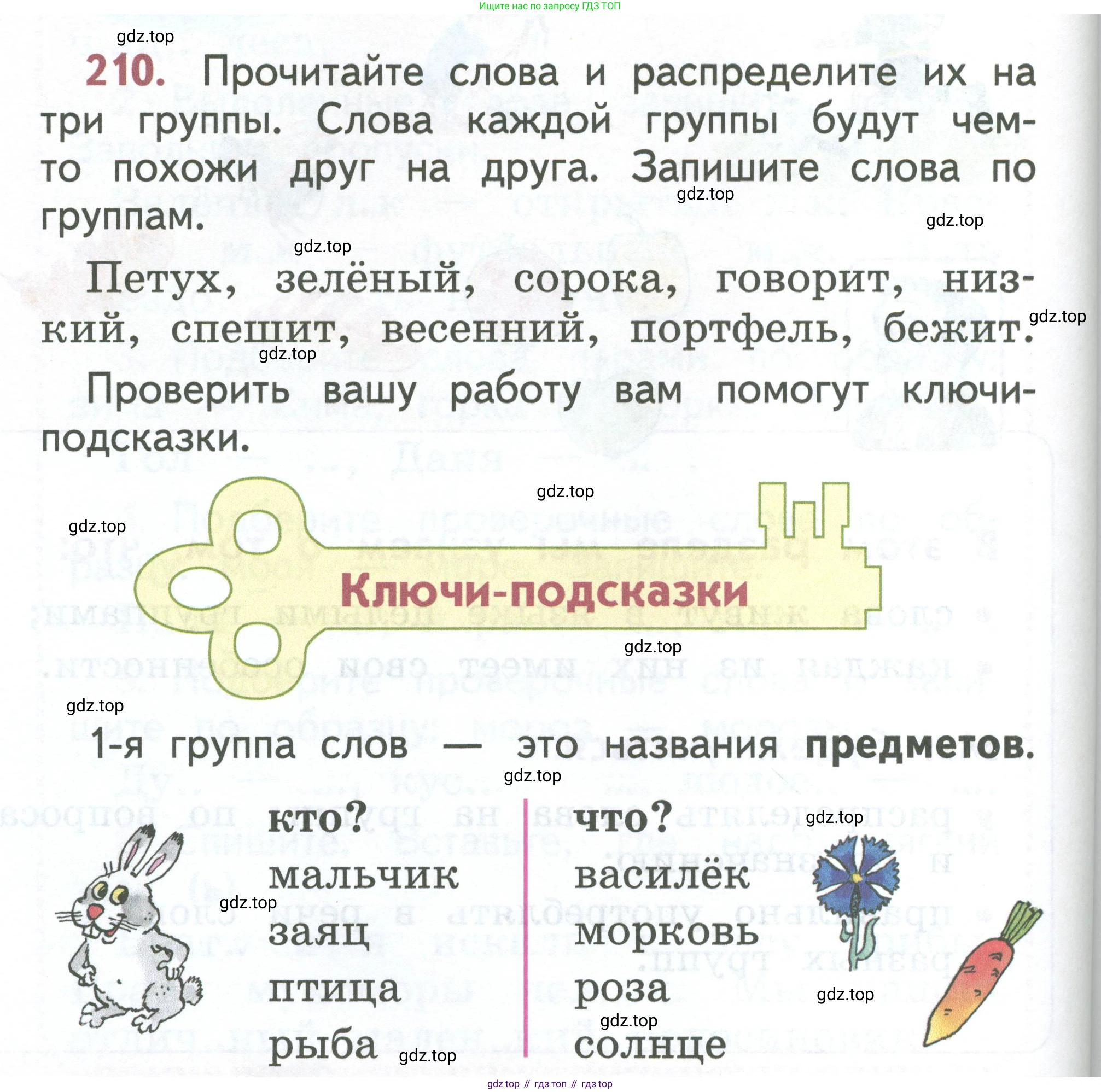 Русский язык, 1 класс Учебник, авторы: Климанова Людмила Федоровна, Макеева Светлана Григорьевна, Бабушкина Татьяна Владимировна, издательство Просвещение, Москва, 2023, белого цвета, страница 110, номер 210, Условие 2023