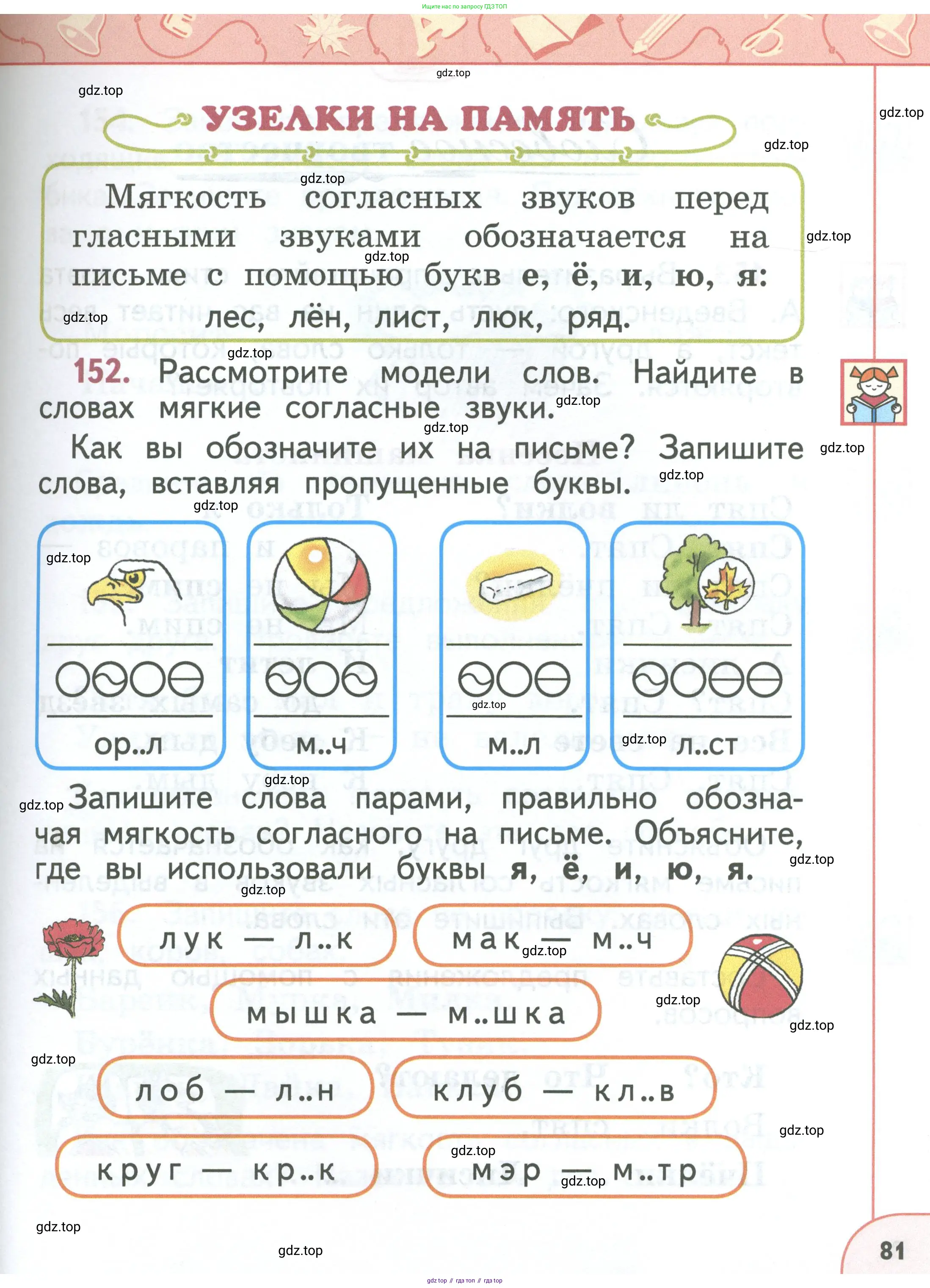 Русский язык, 1 класс Учебник, авторы: Климанова Людмила Федоровна, Макеева Светлана Григорьевна, Бабушкина Татьяна Владимировна, издательство Просвещение, Москва, 2023, белого цвета, страница 81