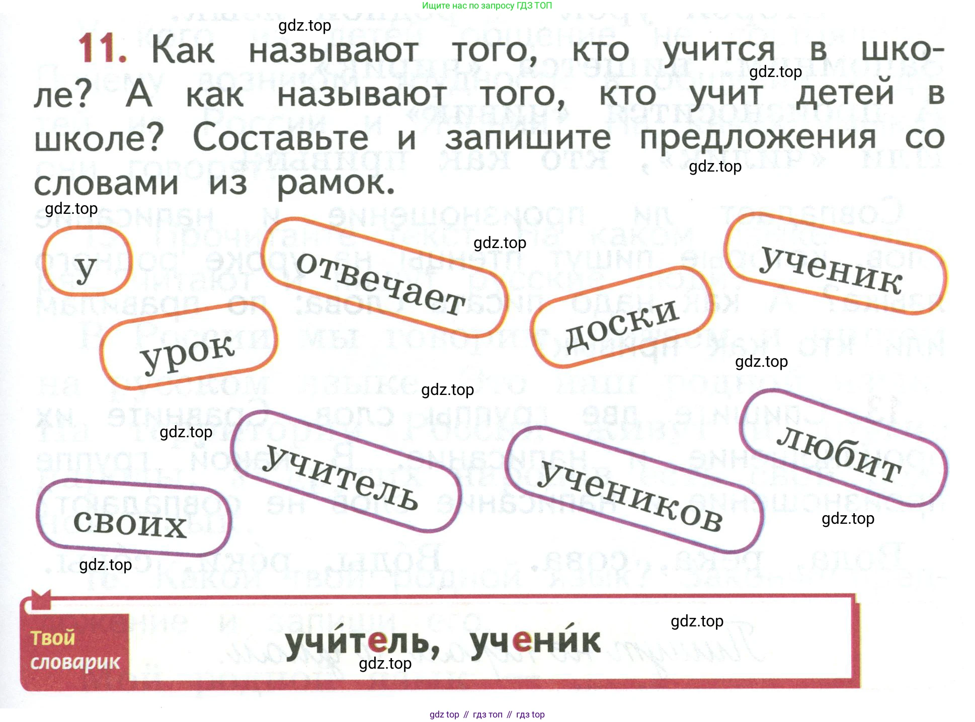 Русский язык, 1 класс Учебник, авторы: Климанова Людмила Федоровна, Макеева Светлана Григорьевна, Бабушкина Татьяна Владимировна, издательство Просвещение, Москва, 2023, белого цвета, страница 11, номер 11, Условие 2019-2022