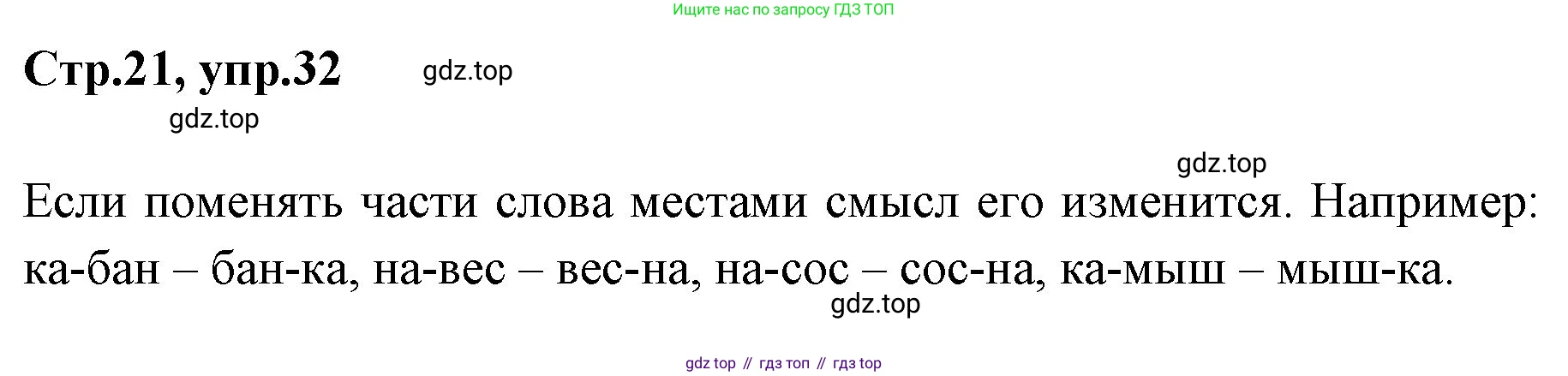 Русский язык, 1 класс Учебник, авторы: Климанова Людмила Федоровна, Макеева Светлана Григорьевна, Бабушкина Татьяна Владимировна, издательство Просвещение, Москва, 2023, белого цвета, страница 21, номер 32, Решение 2023