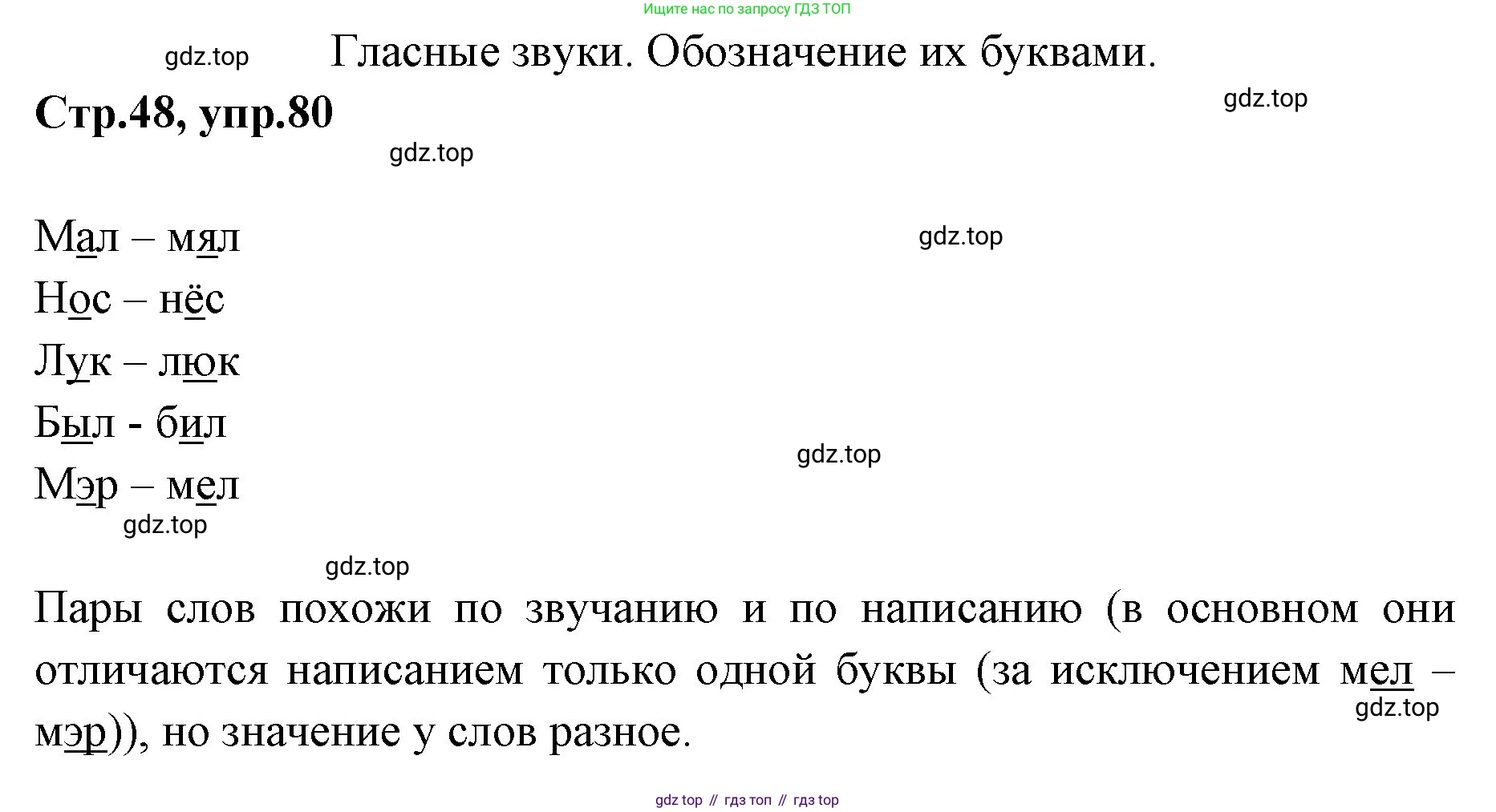Русский язык, 1 класс Учебник, авторы: Климанова Людмила Федоровна, Макеева Светлана Григорьевна, Бабушкина Татьяна Владимировна, издательство Просвещение, Москва, 2023, белого цвета, страница 48, номер 80, Решение 2023