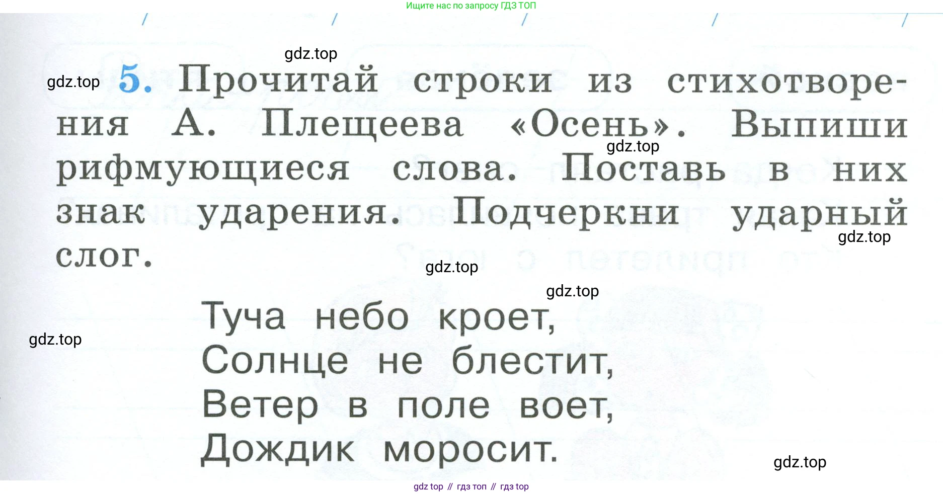 Русский язык, 1 класс рабочая тетрадь, авторы: Климанова Людмила Федоровна, Бабушкина Татьяна Владимировна, издательство Просвещение, Москва, 2023, белого цвета, страница 33, номер 5, Условие