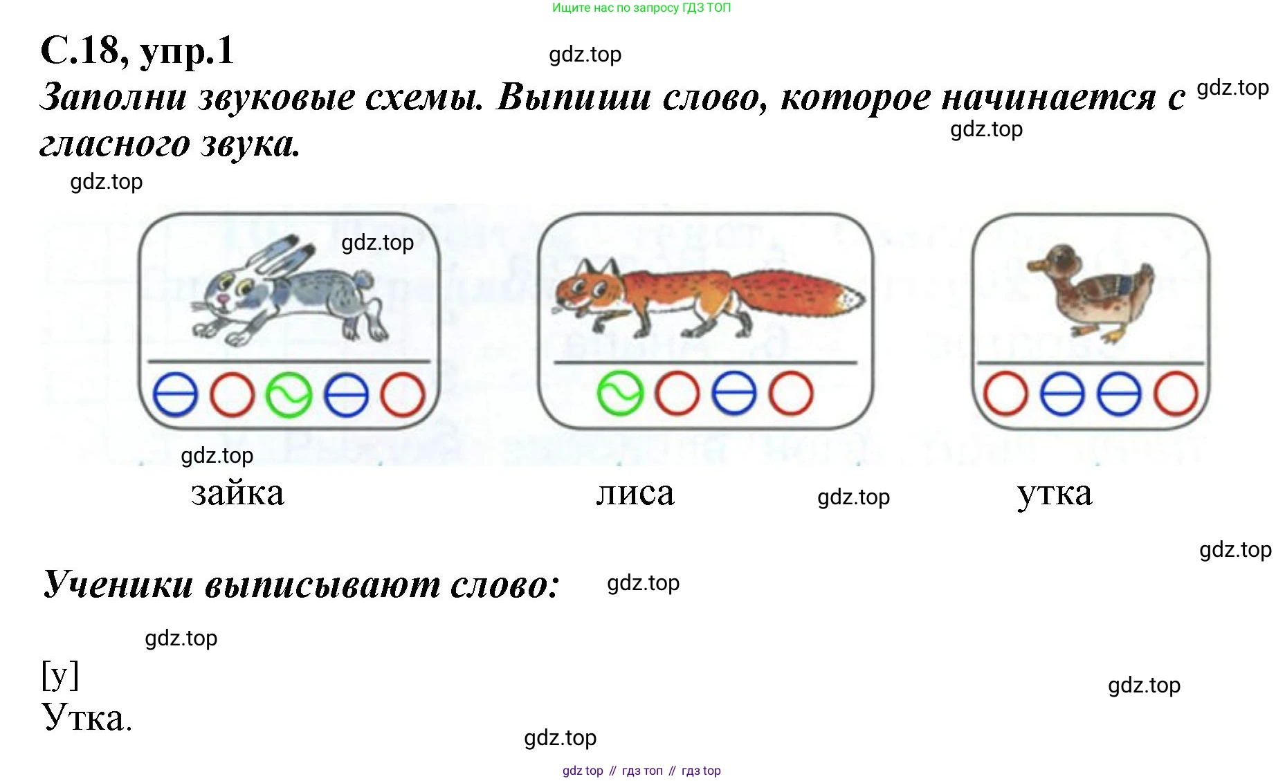 Русский язык, 1 класс рабочая тетрадь, авторы: Климанова Людмила Федоровна, Бабушкина Татьяна Владимировна, издательство Просвещение, Москва, 2023, белого цвета, страница 18, номер 1, Решение