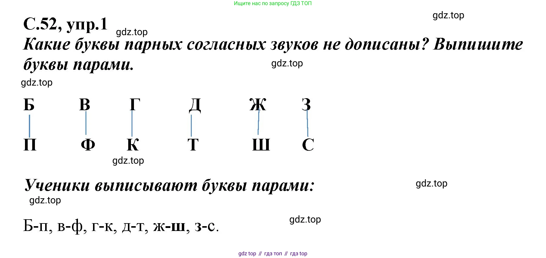 Русский язык, 1 класс рабочая тетрадь, авторы: Климанова Людмила Федоровна, Бабушкина Татьяна Владимировна, издательство Просвещение, Москва, 2023, белого цвета, страница 52, номер 1, Решение