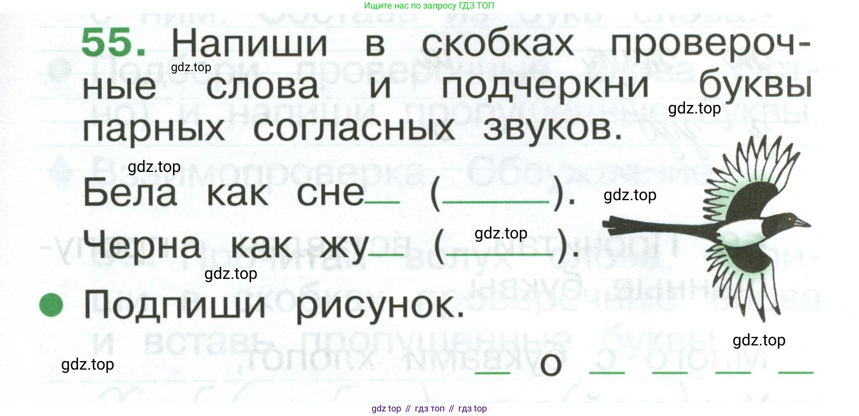Русский язык, 1 класс рабочая тетрадь, авторы: Рамзаева Тамара Григорьевна, Савинкина Людмила Павловна, издательство Просвещение, Москва, 2023, зелёного цвета, страница 41, номер 55, Условие