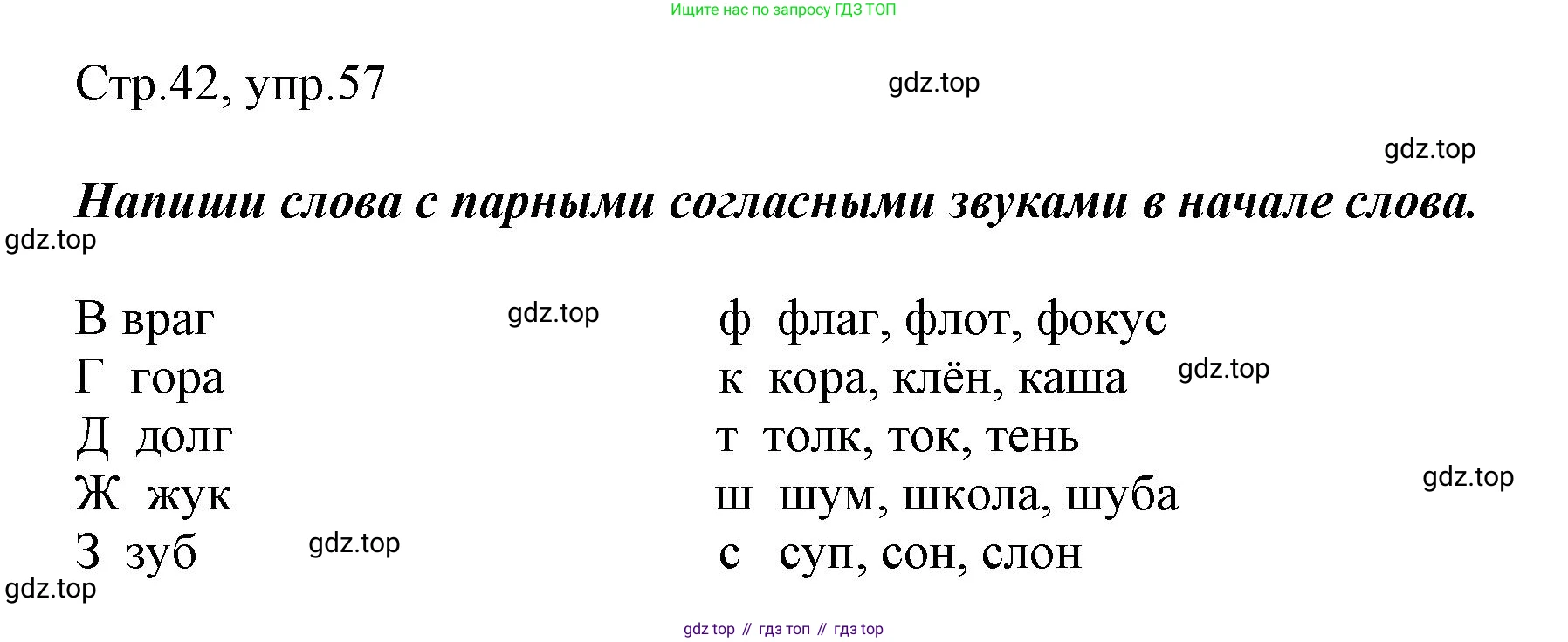 Русский язык, 1 класс рабочая тетрадь, авторы: Рамзаева Тамара Григорьевна, Савинкина Людмила Павловна, издательство Просвещение, Москва, 2023, зелёного цвета, страница 42, номер 57, Решение