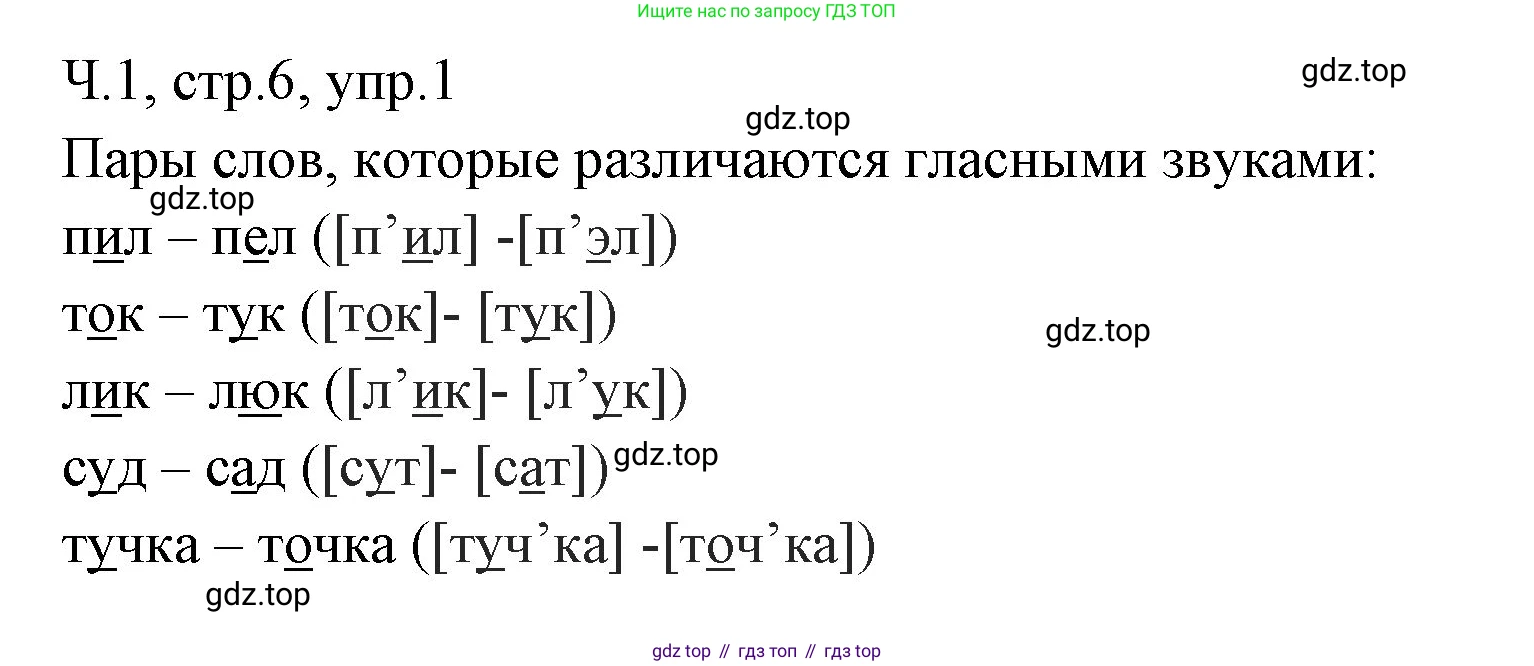 ГДЗ Русский язык, 2 класс Учебник, авторы: Иванов Станислав Викторович, Евдокимова Антонина Олеговна, Кузнецова Марина Ивановна, Петленко Лидия Владимировна, Романова Владислава Юрьевна, издательство Просвещение, Москва, 2023, Часть 1, страница 6, номер 1, Решение