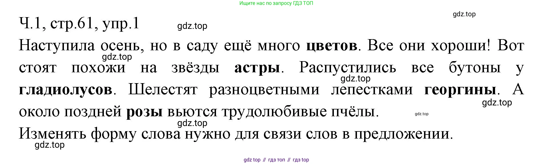 ГДЗ Русский язык, 2 класс Учебник, авторы: Иванов Станислав Викторович, Евдокимова Антонина Олеговна, Кузнецова Марина Ивановна, Петленко Лидия Владимировна, Романова Владислава Юрьевна, издательство Просвещение, Москва, 2023, Часть 1, страница 61, номер 1, Решение