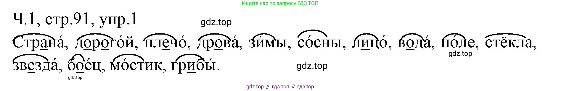 ГДЗ Русский язык, 2 класс Учебник, авторы: Иванов Станислав Викторович, Евдокимова Антонина Олеговна, Кузнецова Марина Ивановна, Петленко Лидия Владимировна, Романова Владислава Юрьевна, издательство Просвещение, Москва, 2023, Часть 1, страница 91, номер 1, Решение
