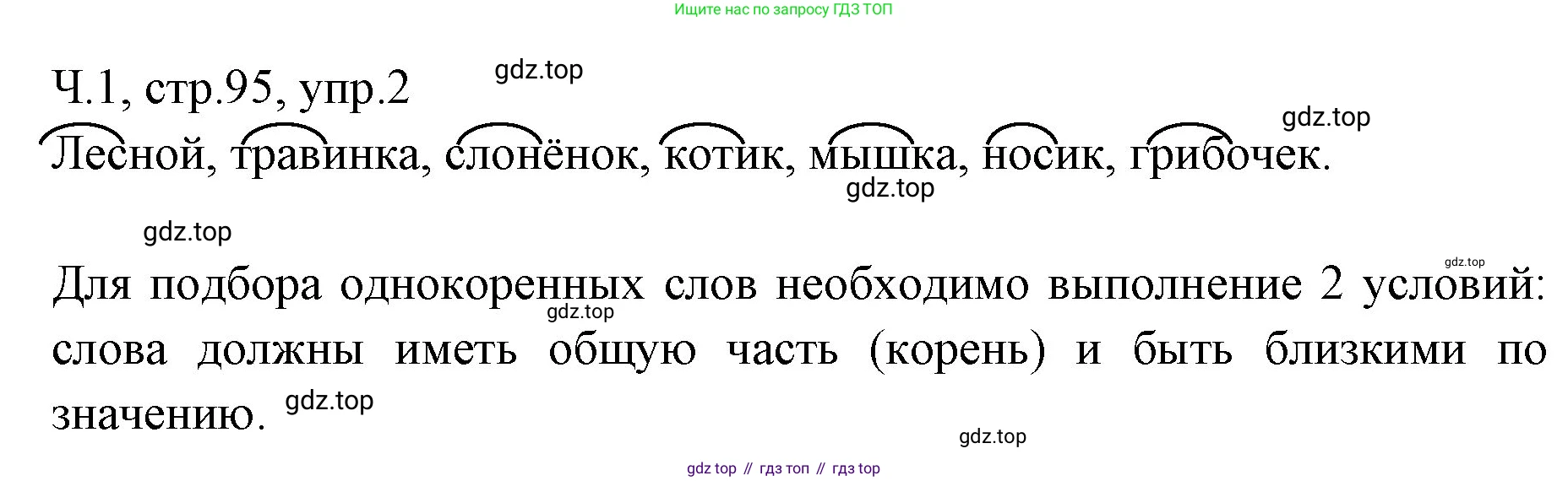 ГДЗ Русский язык, 2 класс Учебник, авторы: Иванов Станислав Викторович, Евдокимова Антонина Олеговна, Кузнецова Марина Ивановна, Петленко Лидия Владимировна, Романова Владислава Юрьевна, издательство Просвещение, Москва, 2023, Часть 1, страница 95, номер 2, Решение