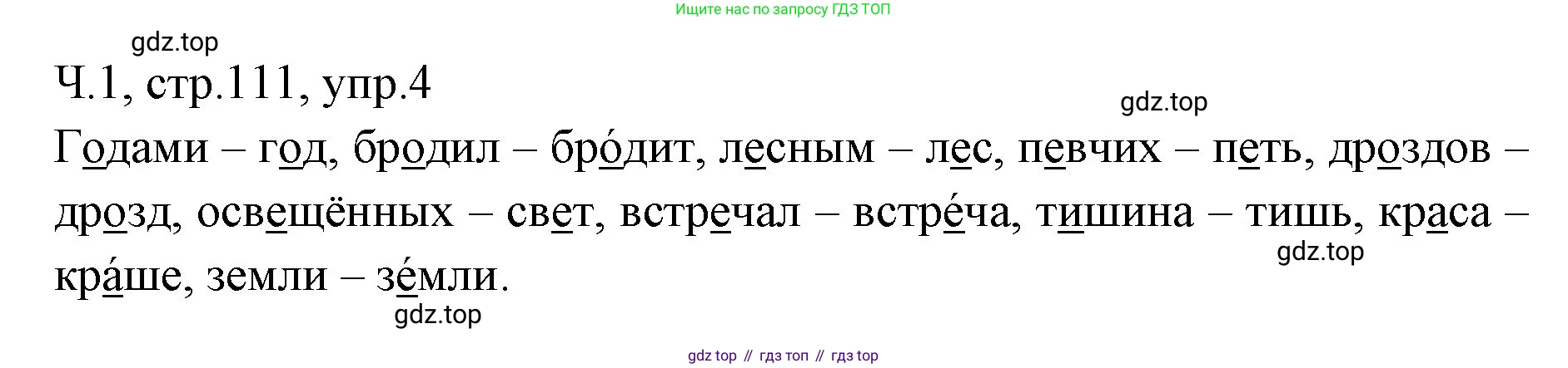 ГДЗ Русский язык, 2 класс Учебник, авторы: Иванов Станислав Викторович, Евдокимова Антонина Олеговна, Кузнецова Марина Ивановна, Петленко Лидия Владимировна, Романова Владислава Юрьевна, издательство Просвещение, Москва, 2023, Часть 1, страница 111, номер 4, Решение
