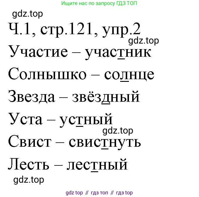 ГДЗ Русский язык, 2 класс Учебник, авторы: Иванов Станислав Викторович, Евдокимова Антонина Олеговна, Кузнецова Марина Ивановна, Петленко Лидия Владимировна, Романова Владислава Юрьевна, издательство Просвещение, Москва, 2023, Часть 1, страница 121, номер 2, Решение