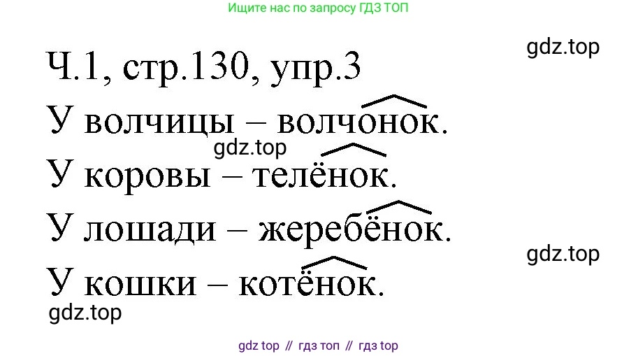 ГДЗ Русский язык, 2 класс Учебник, авторы: Иванов Станислав Викторович, Евдокимова Антонина Олеговна, Кузнецова Марина Ивановна, Петленко Лидия Владимировна, Романова Владислава Юрьевна, издательство Просвещение, Москва, 2023, Часть 1, страница 130, номер 3, Решение