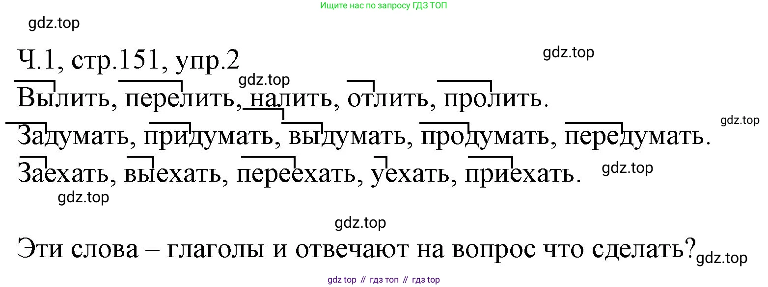 ГДЗ Русский язык, 2 класс Учебник, авторы: Иванов Станислав Викторович, Евдокимова Антонина Олеговна, Кузнецова Марина Ивановна, Петленко Лидия Владимировна, Романова Владислава Юрьевна, издательство Просвещение, Москва, 2023, Часть 1, страница 151, номер 2, Решение