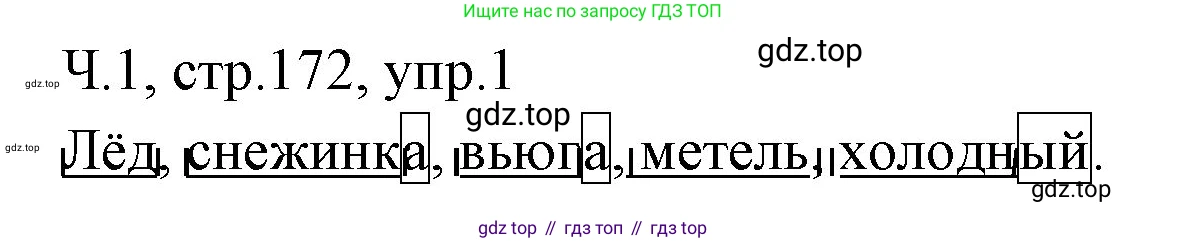 ГДЗ Русский язык, 2 класс Учебник, авторы: Иванов Станислав Викторович, Евдокимова Антонина Олеговна, Кузнецова Марина Ивановна, Петленко Лидия Владимировна, Романова Владислава Юрьевна, издательство Просвещение, Москва, 2023, Часть 1, страница 172, номер 1, Решение