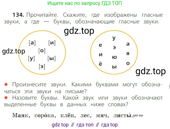 ГДЗ Русский язык, 2 класс Учебник, авторы: Канакина Валентина Павловна, Горецкий Всеслав Гаврилович, издательство Просвещение, Москва, 2023, белого цвета, Часть 1, страница 91, номер 134, Условие