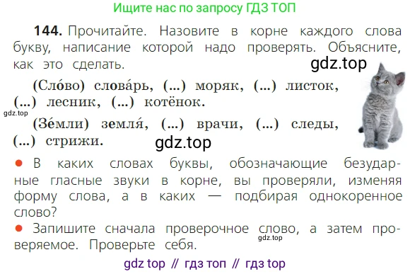 ГДЗ Русский язык, 2 класс Учебник, авторы: Канакина Валентина Павловна, Горецкий Всеслав Гаврилович, издательство Просвещение, Москва, 2023, белого цвета, Часть 1, страница 96, номер 144, Условие