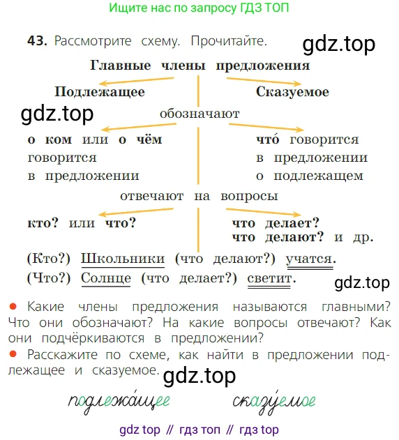 ГДЗ Русский язык, 2 класс Учебник, авторы: Канакина Валентина Павловна, Горецкий Всеслав Гаврилович, издательство Просвещение, Москва, 2023, белого цвета, Часть 1, страница 36, номер 43, Условие