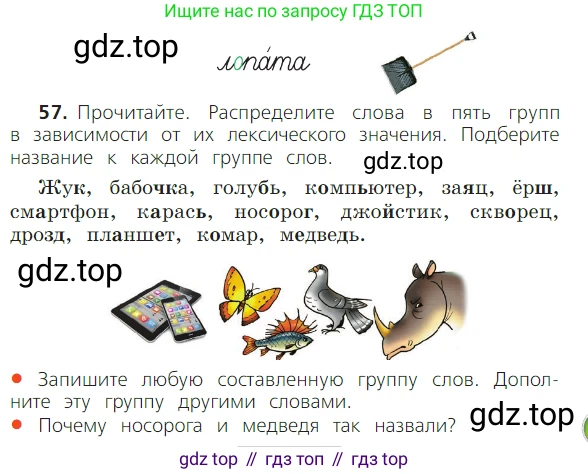 ГДЗ Русский язык, 2 класс Учебник, авторы: Канакина Валентина Павловна, Горецкий Всеслав Гаврилович, издательство Просвещение, Москва, 2023, белого цвета, Часть 1, страница 45, номер 57, Условие