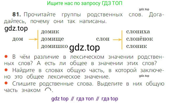 ГДЗ Русский язык, 2 класс Учебник, авторы: Канакина Валентина Павловна, Горецкий Всеслав Гаврилович, издательство Просвещение, Москва, 2023, белого цвета, Часть 1, страница 59, номер 81, Условие