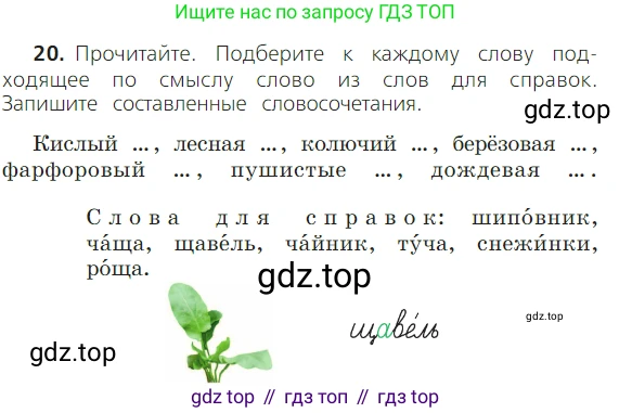 ГДЗ Русский язык, 2 класс Учебник, авторы: Канакина Валентина Павловна, Горецкий Всеслав Гаврилович, издательство Просвещение, Москва, 2023, белого цвета, Часть 2, страница 13, номер 20, Условие