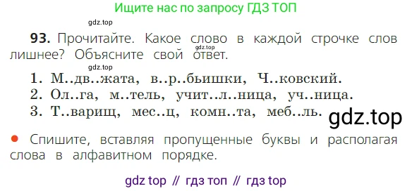 ГДЗ Русский язык, 2 класс Учебник, авторы: Канакина Валентина Павловна, Горецкий Всеслав Гаврилович, издательство Просвещение, Москва, 2023, белого цвета, Часть 2, страница 53, номер 93, Условие