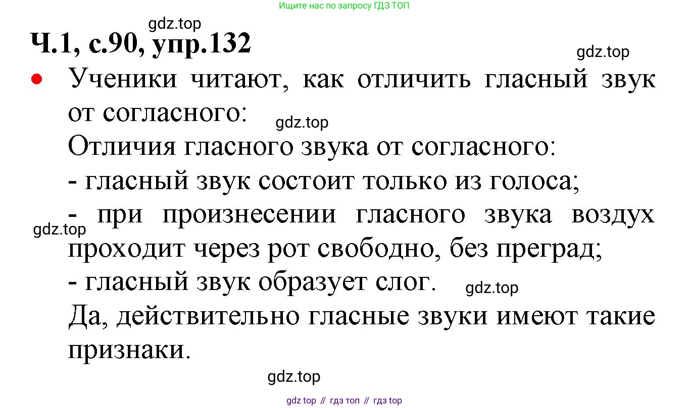 ГДЗ Русский язык, 2 класс Учебник, авторы: Канакина Валентина Павловна, Горецкий Всеслав Гаврилович, издательство Просвещение, Москва, 2023, белого цвета, Часть 1, страница 90, номер 132, Решение