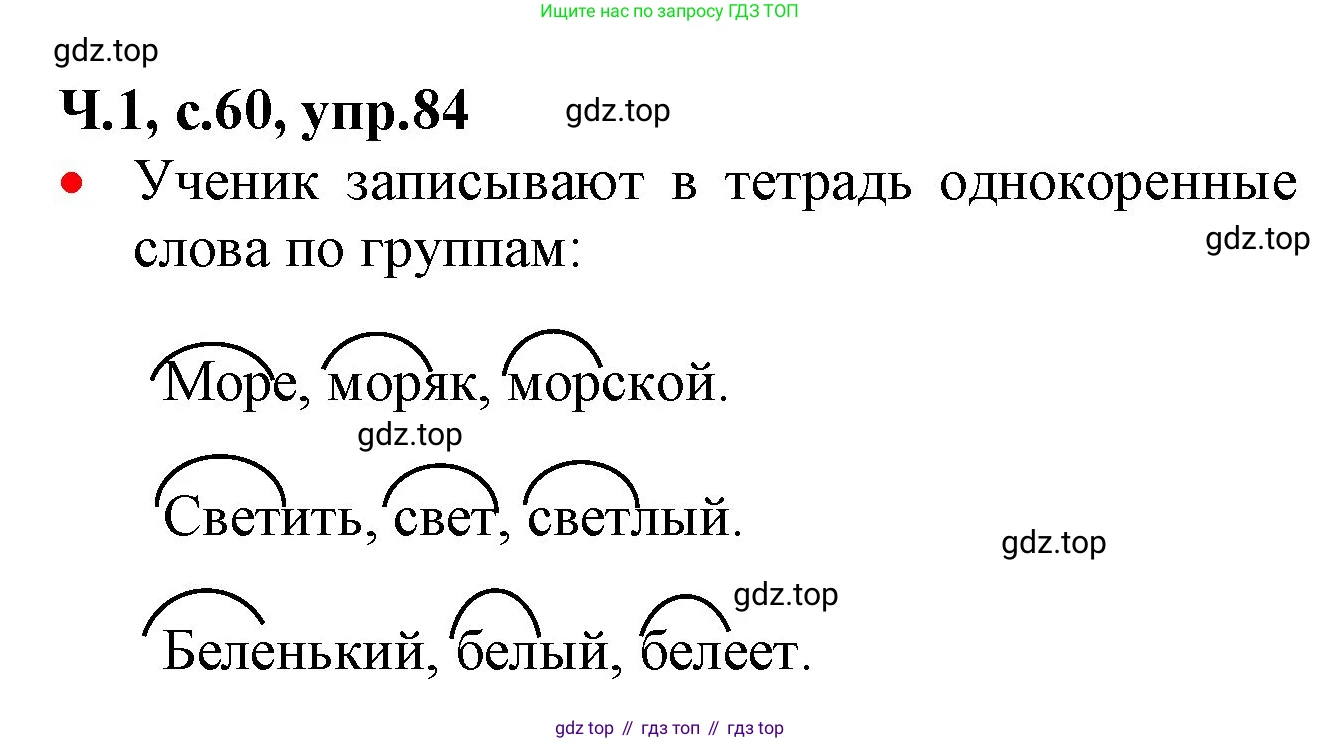 ГДЗ Русский язык, 2 класс Учебник, авторы: Канакина Валентина Павловна, Горецкий Всеслав Гаврилович, издательство Просвещение, Москва, 2023, белого цвета, Часть 1, страница 60, номер 84, Решение