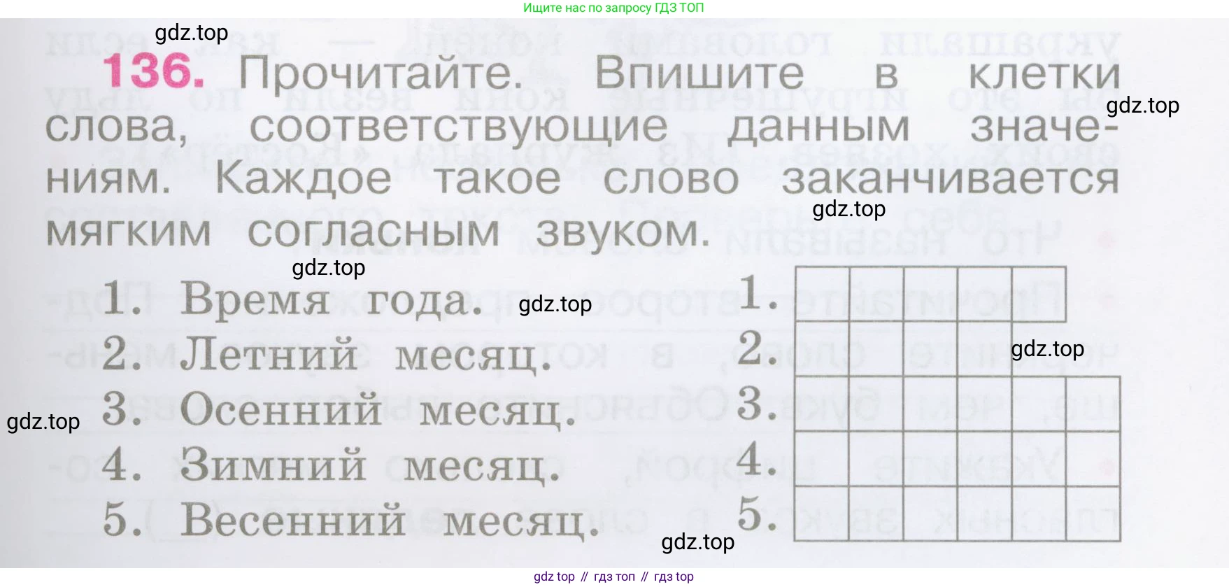 Русский язык, 2 класс рабочая тетрадь, автор: Канакина Валентина Павловна, издательство Просвещение, Москва, 2023, белого цвета, Часть 1, страница 61, номер 136, Условие