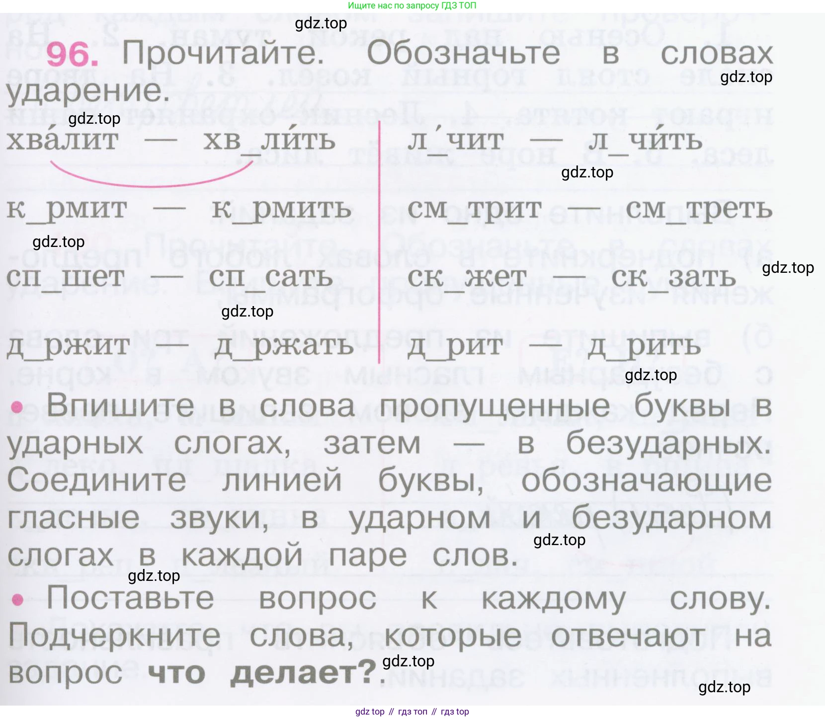 Русский язык, 2 класс рабочая тетрадь, автор: Канакина Валентина Павловна, издательство Просвещение, Москва, 2023, белого цвета, Часть 1, страница 43, номер 96, Условие