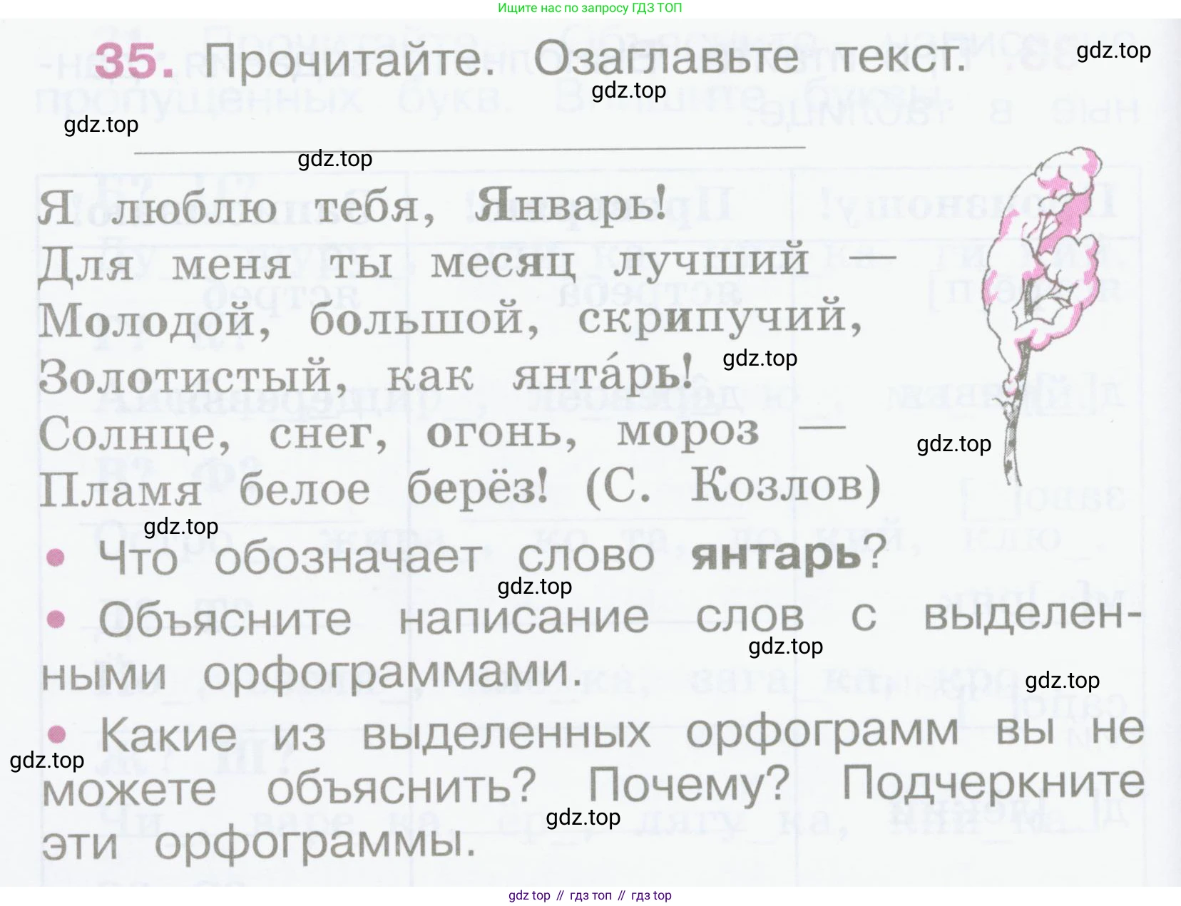 Русский язык, 2 класс рабочая тетрадь, автор: Канакина Валентина Павловна, издательство Просвещение, Москва, 2023, белого цвета, Часть 2, страница 18, номер 35, Условие