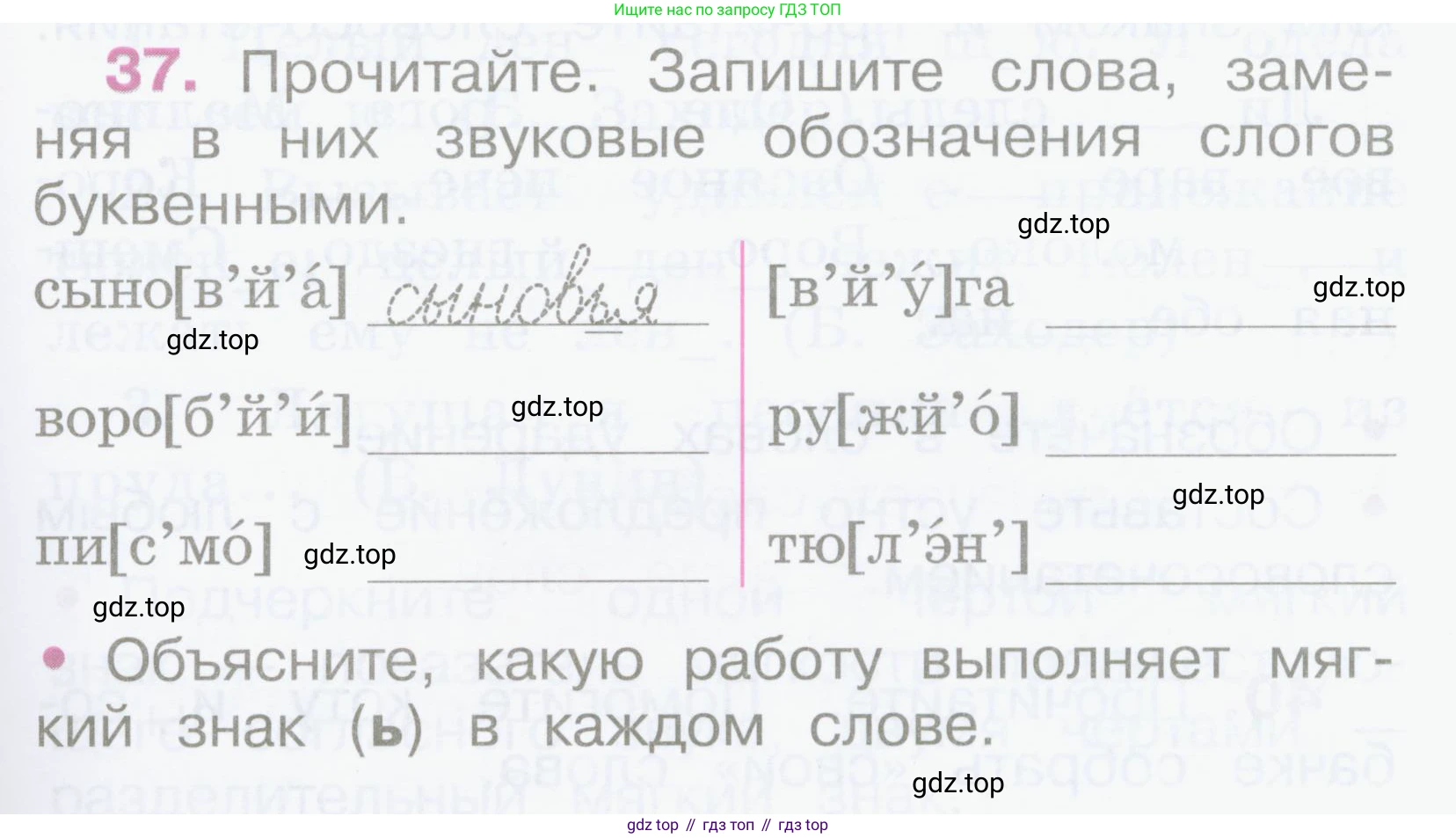 Русский язык, 2 класс рабочая тетрадь, автор: Канакина Валентина Павловна, издательство Просвещение, Москва, 2023, белого цвета, Часть 2, страница 19, номер 37, Условие