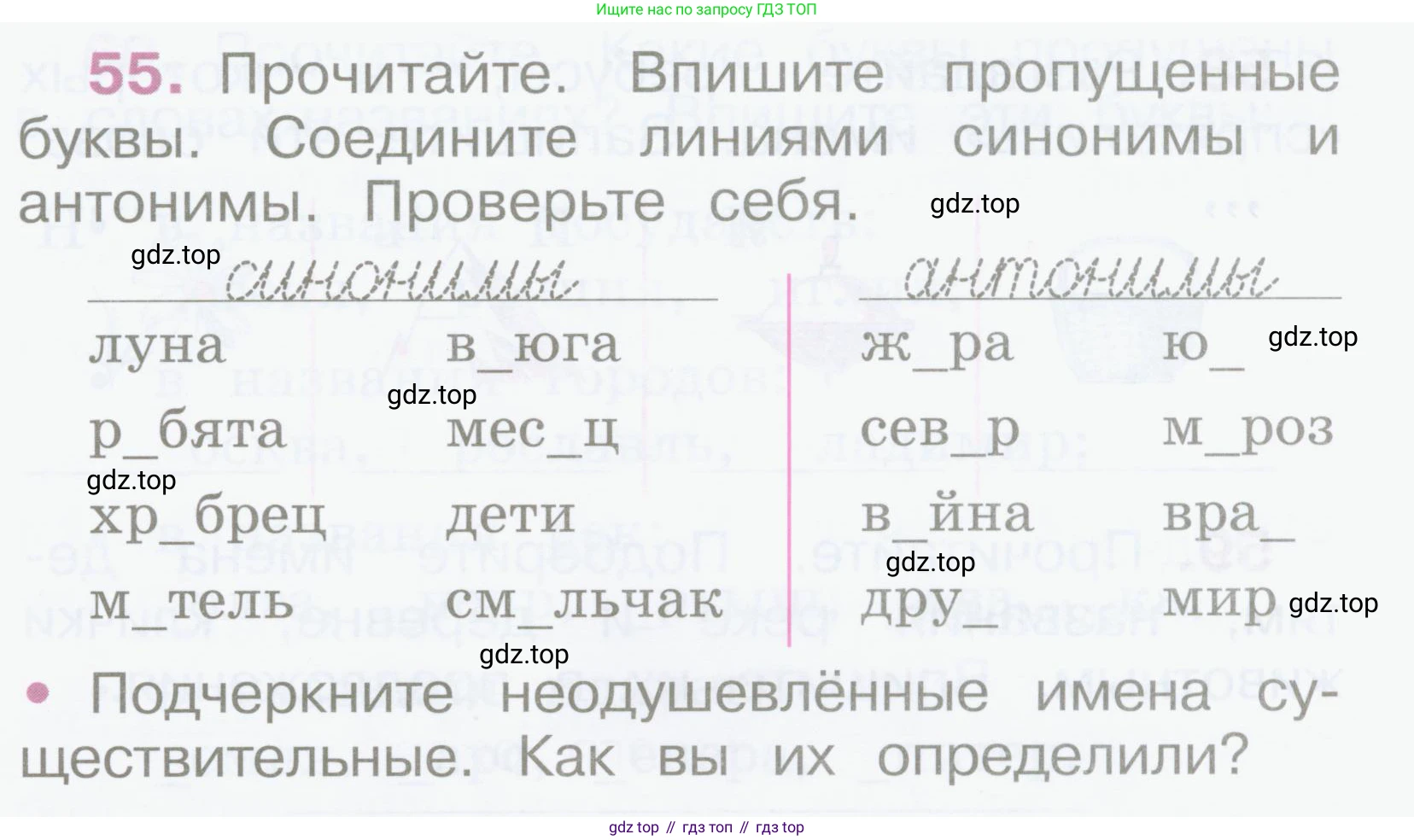 Русский язык, 2 класс рабочая тетрадь, автор: Канакина Валентина Павловна, издательство Просвещение, Москва, 2023, белого цвета, Часть 2, страница 27, номер 55, Условие