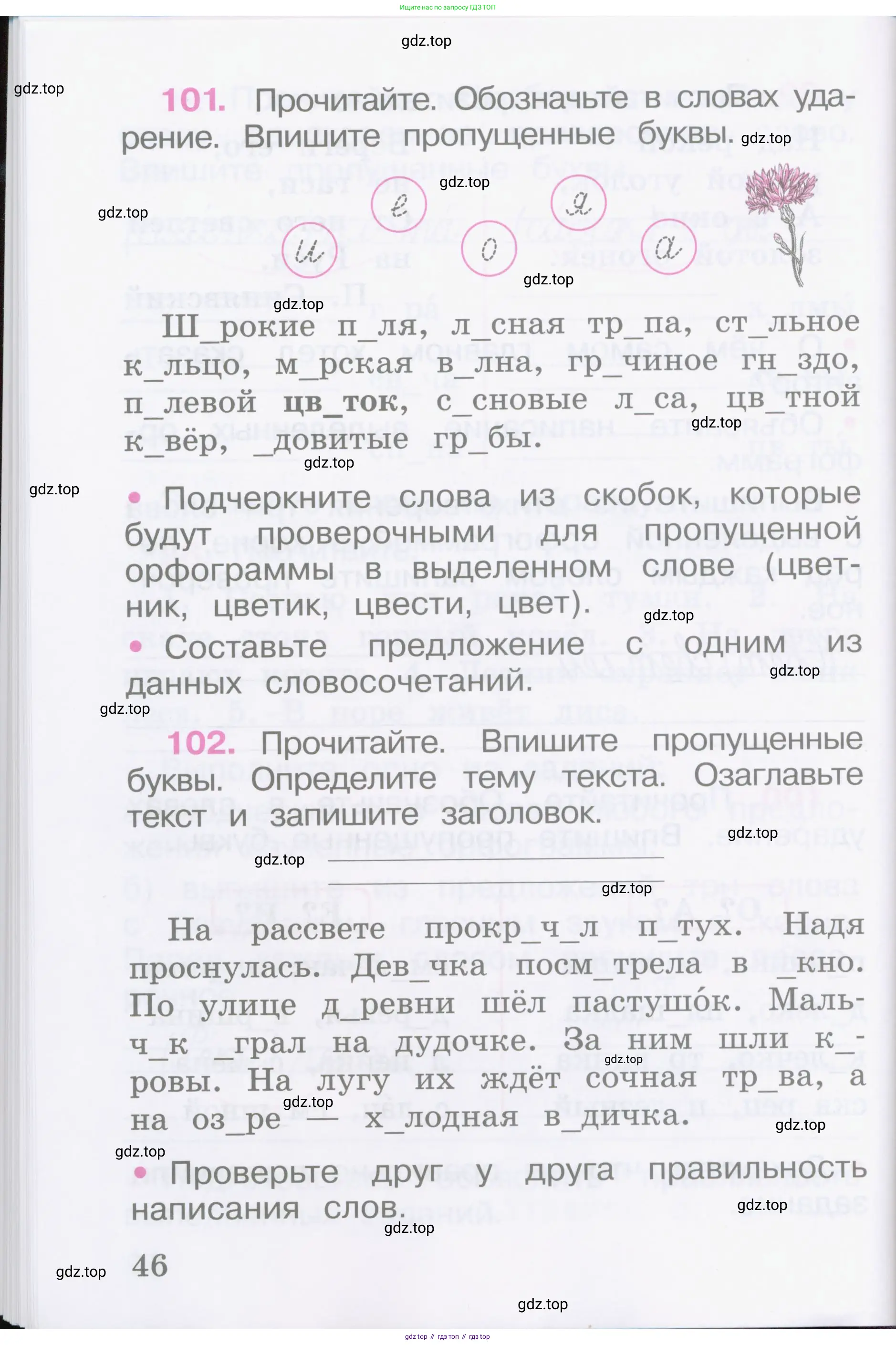 Русский язык, 2 класс рабочая тетрадь, автор: Канакина Валентина Павловна, издательство Просвещение, Москва, 2023, белого цвета, Часть 1, страница 46