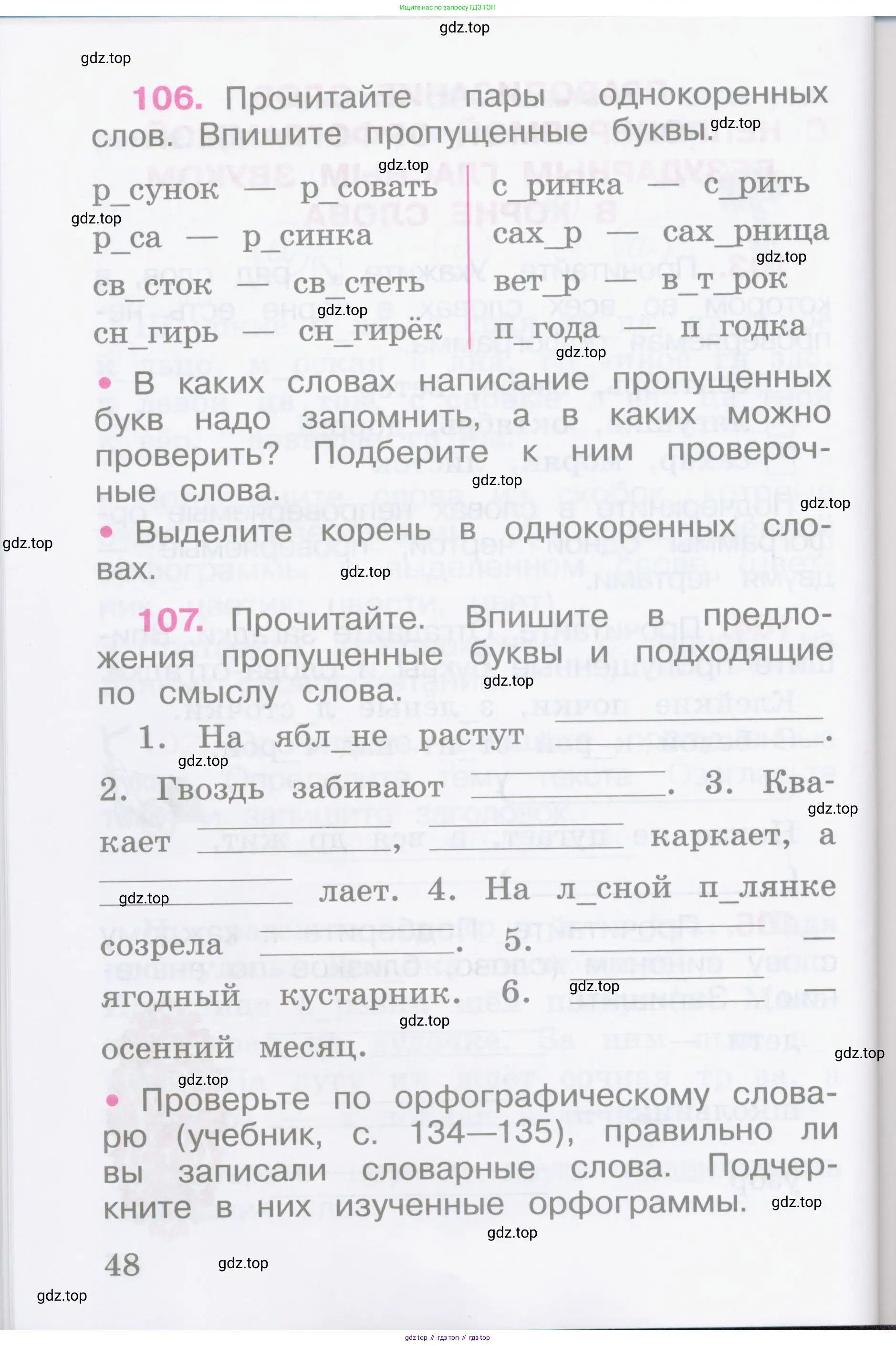 Русский язык, 2 класс рабочая тетрадь, автор: Канакина Валентина Павловна, издательство Просвещение, Москва, 2023, белого цвета, Часть 1, страница 48