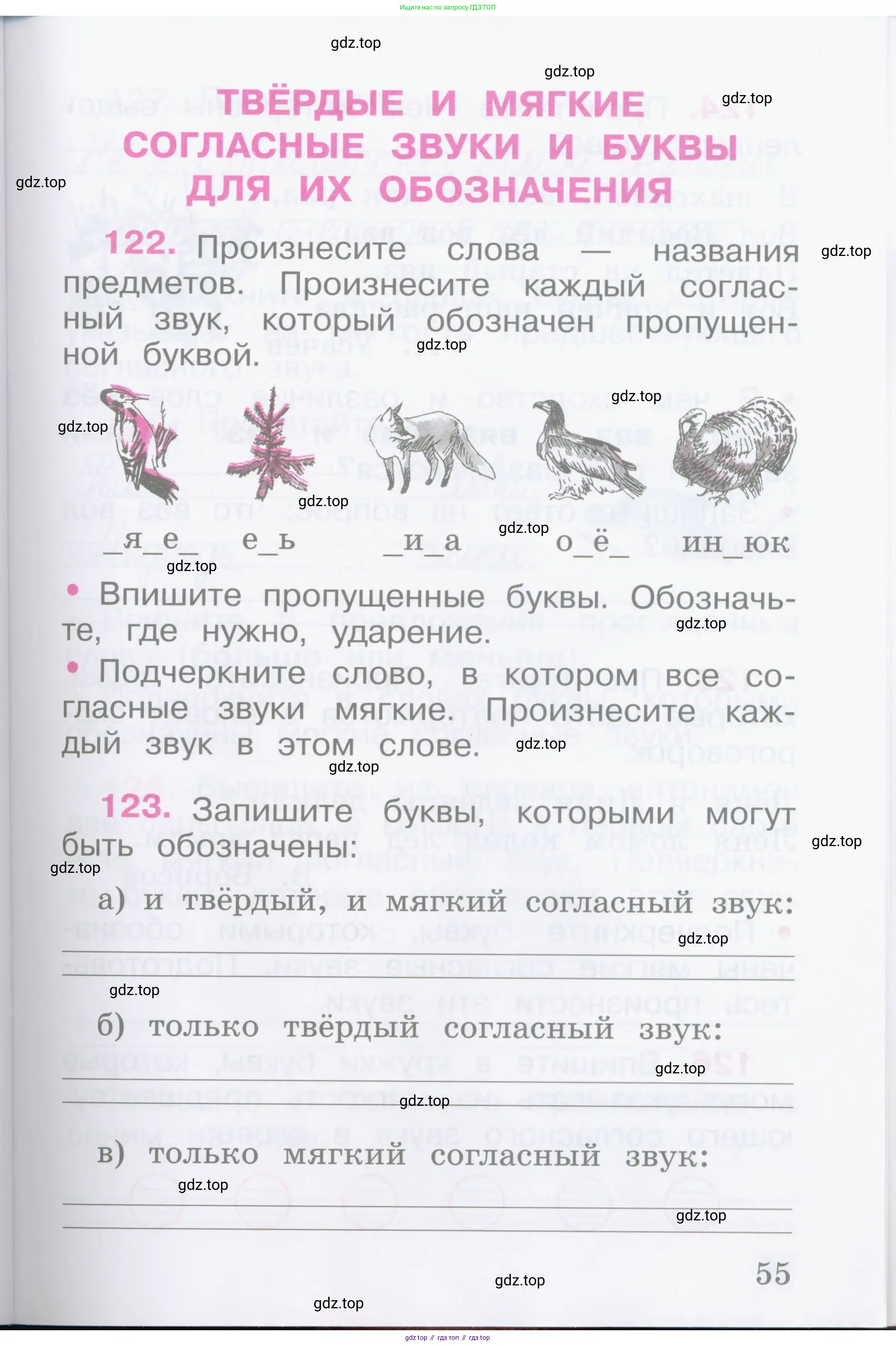 Русский язык, 2 класс рабочая тетрадь, автор: Канакина Валентина Павловна, издательство Просвещение, Москва, 2023, белого цвета, Часть 1, страница 55