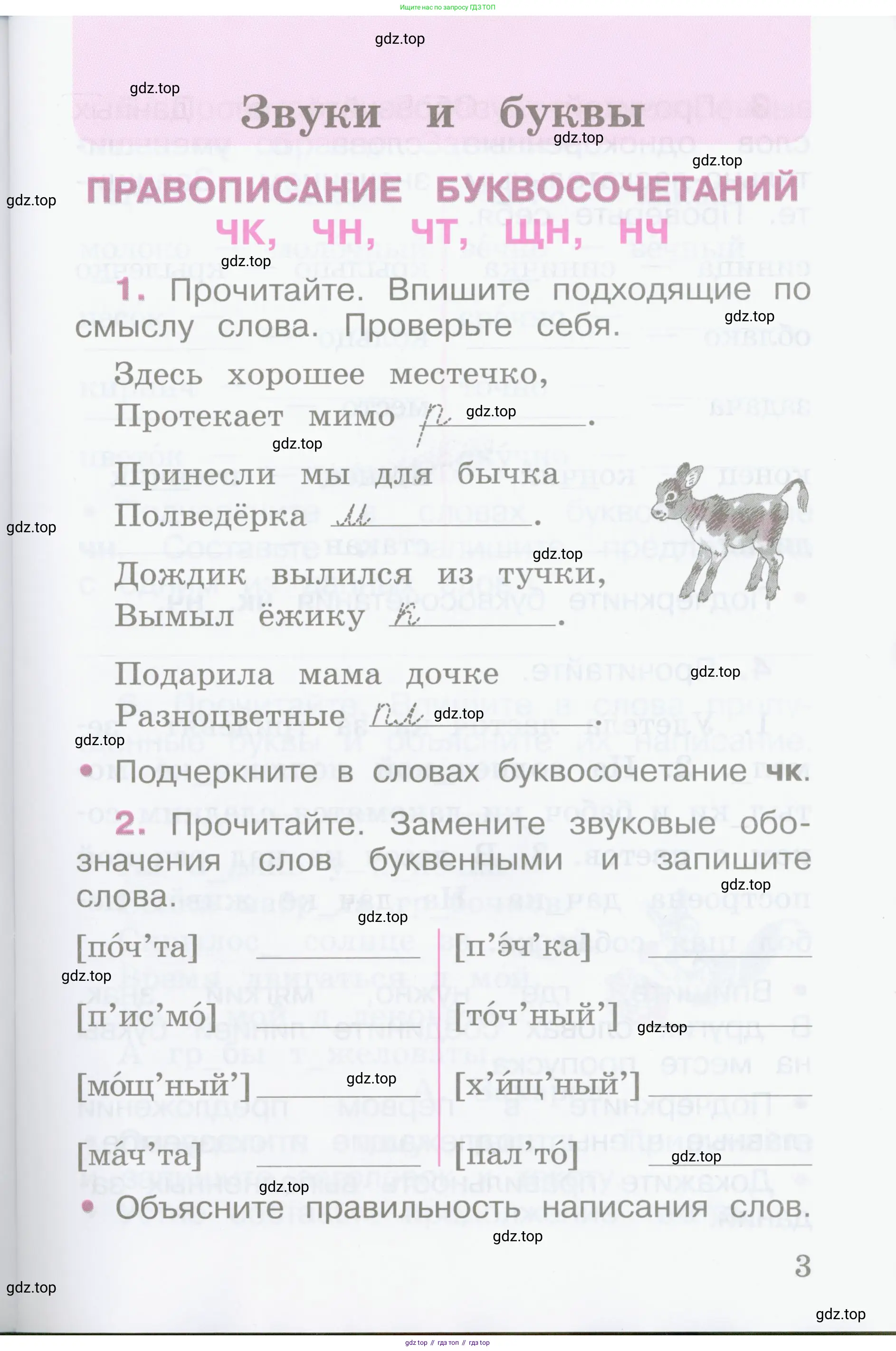 Русский язык, 2 класс рабочая тетрадь, автор: Канакина Валентина Павловна, издательство Просвещение, Москва, 2023, белого цвета, Часть 1, страница 3