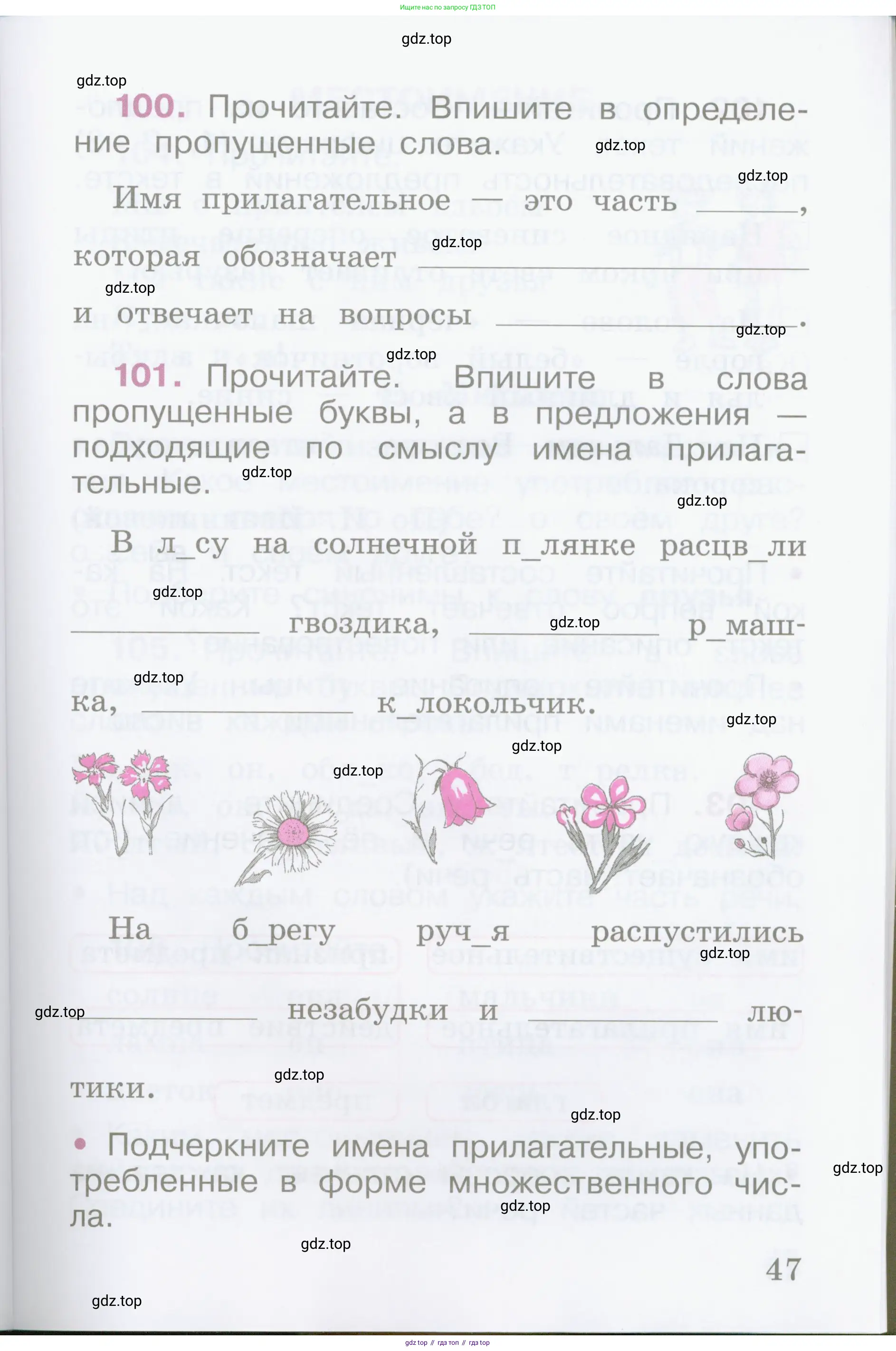 Русский язык, 2 класс рабочая тетрадь, автор: Канакина Валентина Павловна, издательство Просвещение, Москва, 2023, белого цвета, Часть 1, страница 47