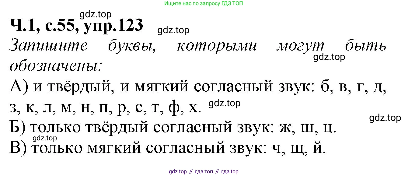 Русский язык, 2 класс рабочая тетрадь, автор: Канакина Валентина Павловна, издательство Просвещение, Москва, 2023, белого цвета, Часть 1, страница 55, номер 123, Решение