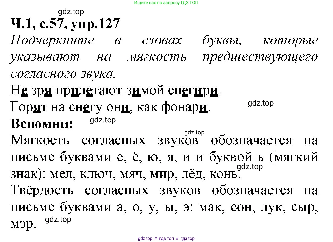 Русский язык, 2 класс рабочая тетрадь, автор: Канакина Валентина Павловна, издательство Просвещение, Москва, 2023, белого цвета, Часть 1, страница 57, номер 127, Решение
