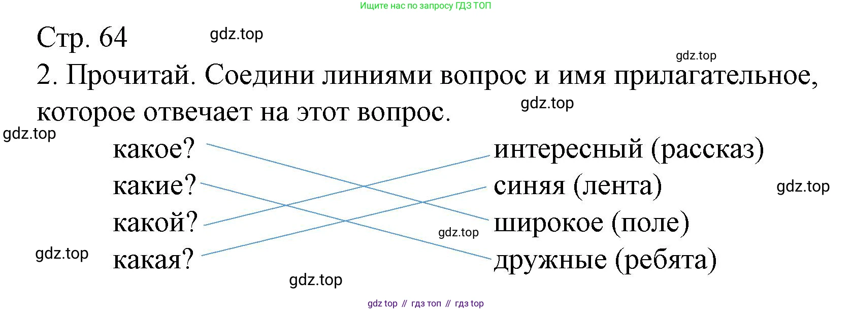 ГДЗ Русский язык, 2 класс Тетрадь учебных достижений, автор: Канакина Валентина Павловна, издательство Просвещение, Москва, 2023, белого цвета, страница 64, номер 2, Решение